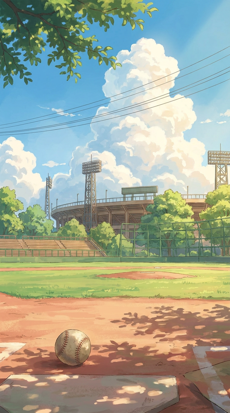 Summer Baseball Field Anime