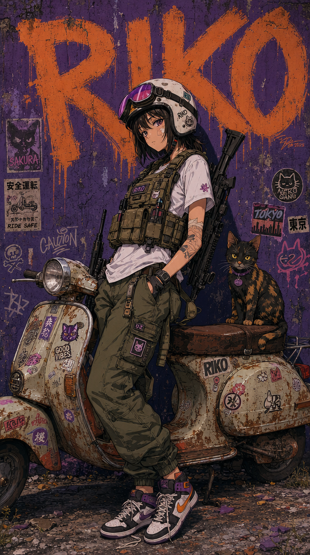 Riko Graffiti Scooter Girl