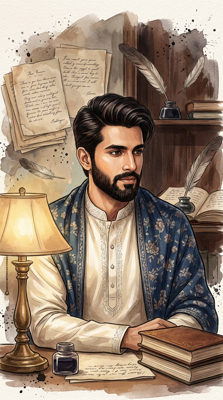 South Asian Scholar Portrait