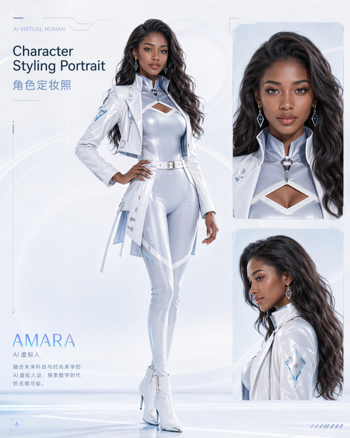 AI Virtual Human – AMARA Character Styling Portrait
