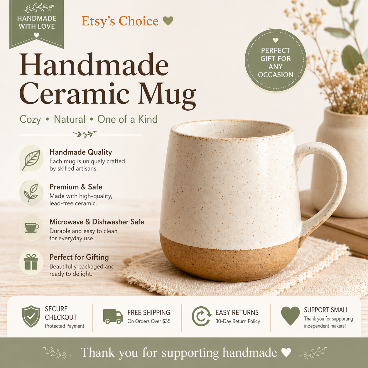 Etsy-Style Listing – Handmade Ceramic Mug