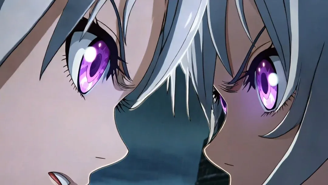 Ultra-cinematic anime fight scene between two powerful anime girls in a destroye